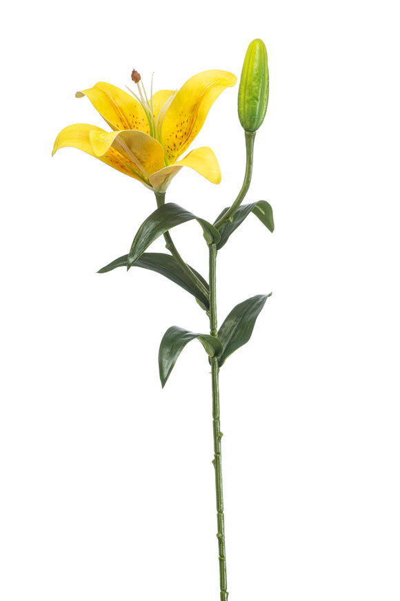 Artificial lily - 1 stem - Yellow