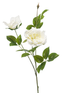 Roses sauvages artificielles - 1 tige - Blanc