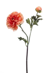 Artificial ranunculus - 1 stem - Coral