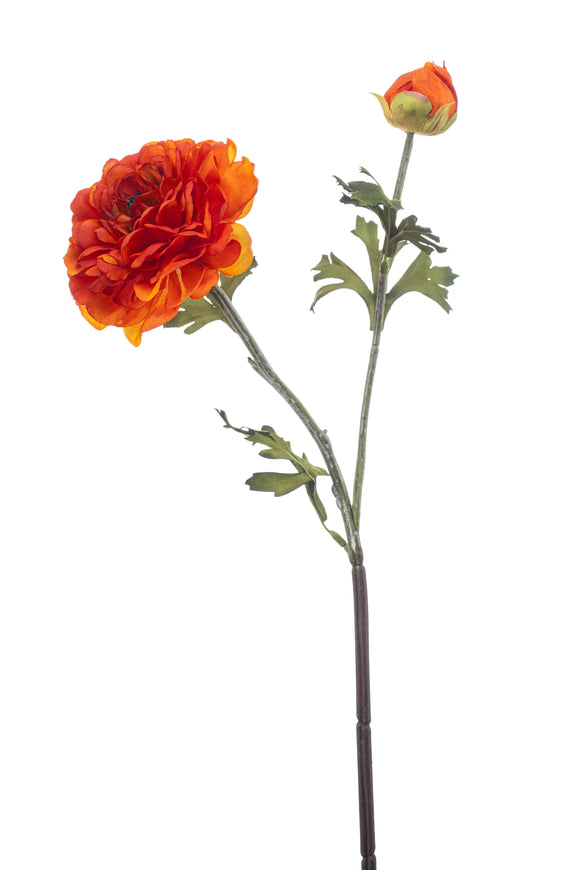 Artificial ranunculus - 1 stem - Orange