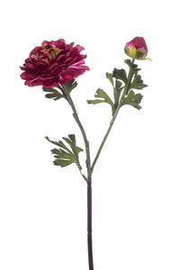 Artificial ranunculus - 1 stem - Burgundy